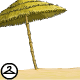 Thatched Beach Umbrella on Sand - r500
